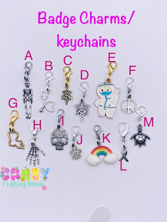 Badge Reel Charms, Keychain Charms, Badge Reel Charms, Badge Reel