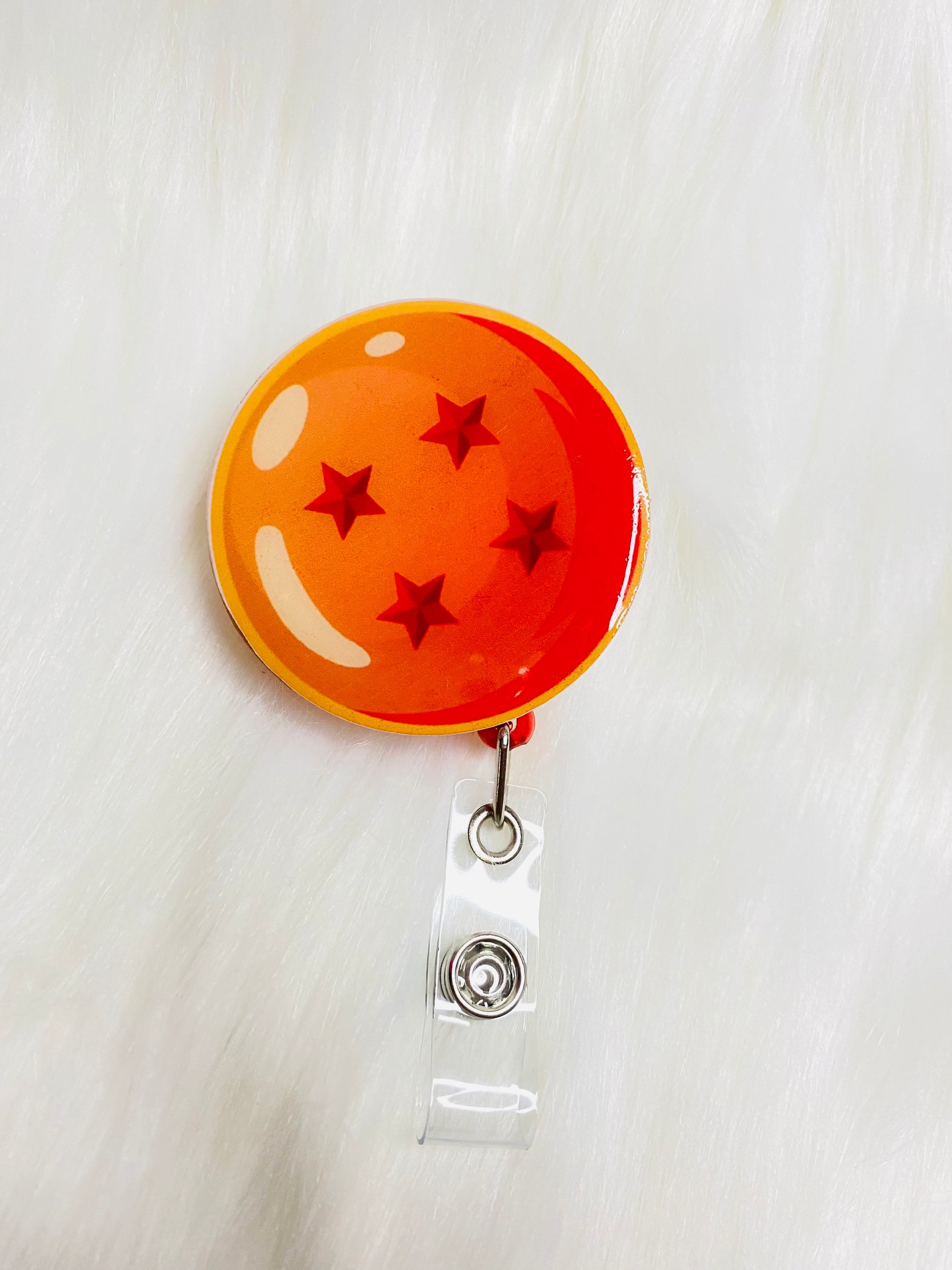 Anime Dragon Ball Z 4starBadge Reel/Badge Holder/ID Holder/Name  Badge/Retractable Badge/Beaded/interchangeable/nurse ID holderbadge