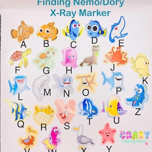 Dory finding Nemo X-ray Markers, lead markers, rad tech, imaging markers, rad tech gifts, image indicator,fun Xray markers,cartoon marker