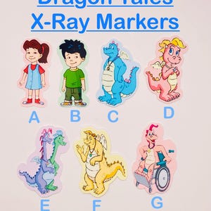 Tails of Dragons X-ray Markers,student lead X-ray markers, rad tech, imaging markers, rad tech gifts,fun Xray markers, cartoon marker, XR