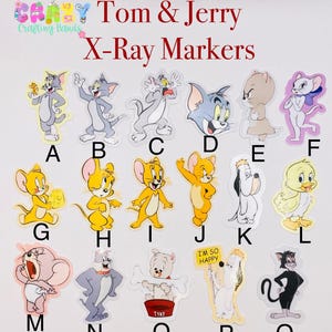 Jerry & Tom X-ray Markers, lead X-ray markers, rad tech, imaging markers, rad tech gifts, image indicator,fun Xray markers,cartoon marker