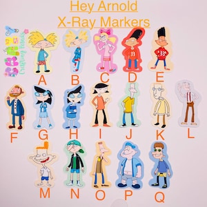 Arnold that says hey X-ray Markers, lead X-ray markers, rad tech, imaging markers, rad tech gifts,fun Xray markers, cartoon marker,radiology