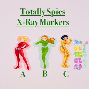 Totally spies student marker, X-ray Markers, lead X-ray markers, rad tech, imaging markers, rad tech gifts,fun Xray markers, cartoon marker