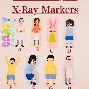 The burger of Bob’s student X-ray Markers, lead X-ray markers, rad tech, imaging markers, rad tech gifts,fun Xray markers, cartoon marker