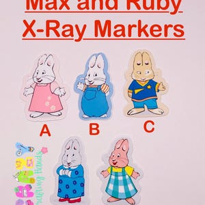Rubby with brother max  X-ray Markers, lead X-ray markers, rad tech, imaging markers, rad tech gifts,fun Xray markers, cartoon marker, rad