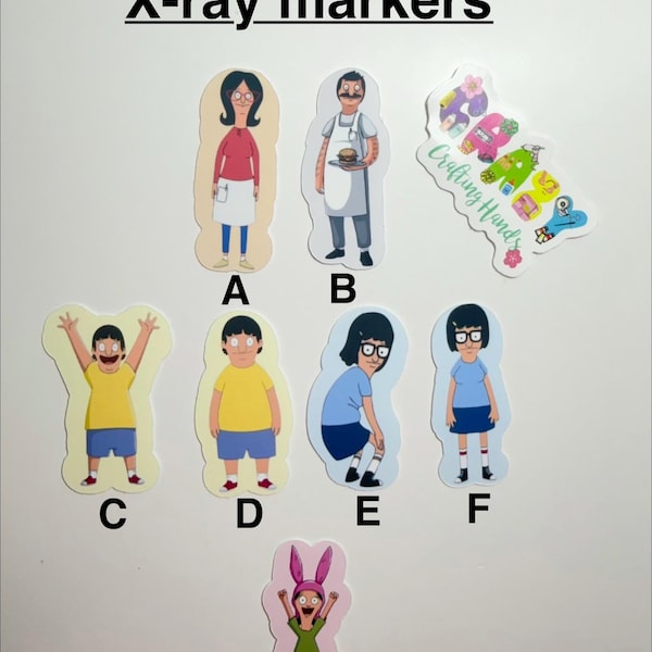 La hamburguesa de Bob's Student X-ray Markers, marcadores de rayos X de plomo, técnico radiólogo, marcadores de imágenes, regalos para técnicos radiólogos, marcadores de rayos X divertidos, marcador de dibujos animados