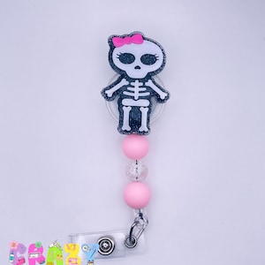 2in Skeleton badge reel, skeleton girl badge reel, xray badge reel, rad tech badge reel, bones badge reel, nurse badge,radiology badge reel