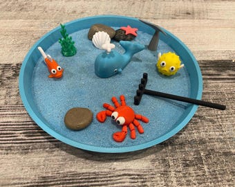Handcrafted Mini Ocean Zen Garden – Coastal Serenity for Your Desk, Relaxing Office Decor