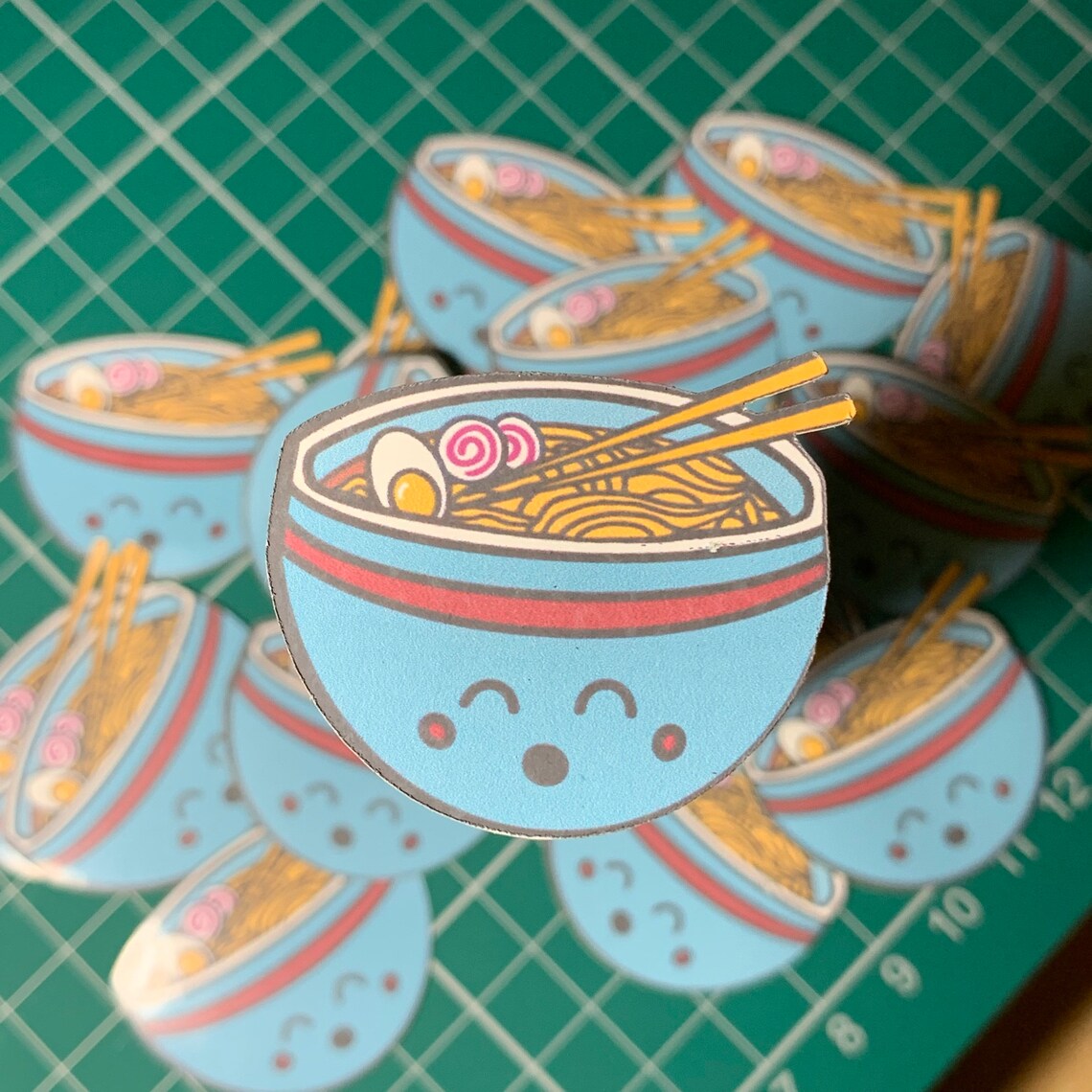 3cm x 4cm GLOSSY Cute Ramen Sticker Etsy
