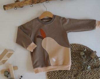 Children's sweater with pear appliqué / sweater