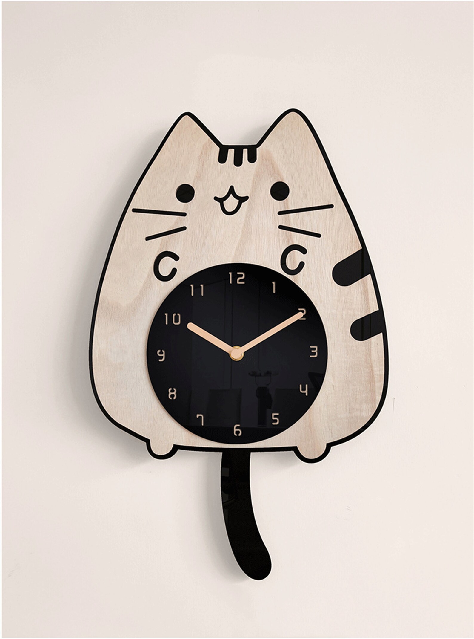 Massivholz 12 Zoll Katze Wanduhr niedliche Wand digitale Uhr Etsy