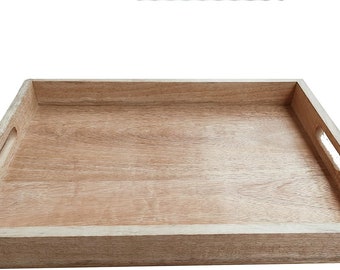 S'vaav's handgefertigtes, rechteckiges Mehrzweck-Serviertablett aus Holz (Natur, 16 x 12 Zoll)