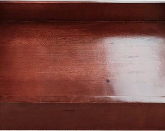 S'vaav's Handmade Wooden Multipurpose Rectangular Serving Tray (Dark Brown, 14x10 Inches)