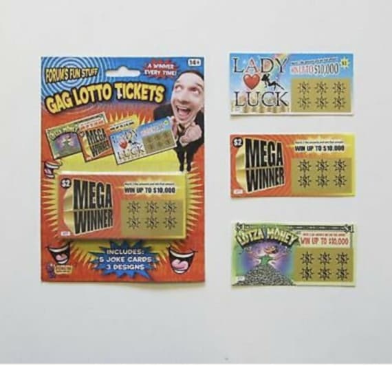 Faux billets de loterie Prank Gag 8 billets au total, 4 de chaque