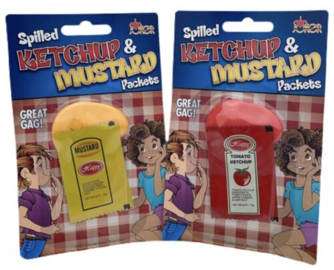 Fake Spilled Ketchup Spilled Mustard Packets Joke Gag Prank Etsy