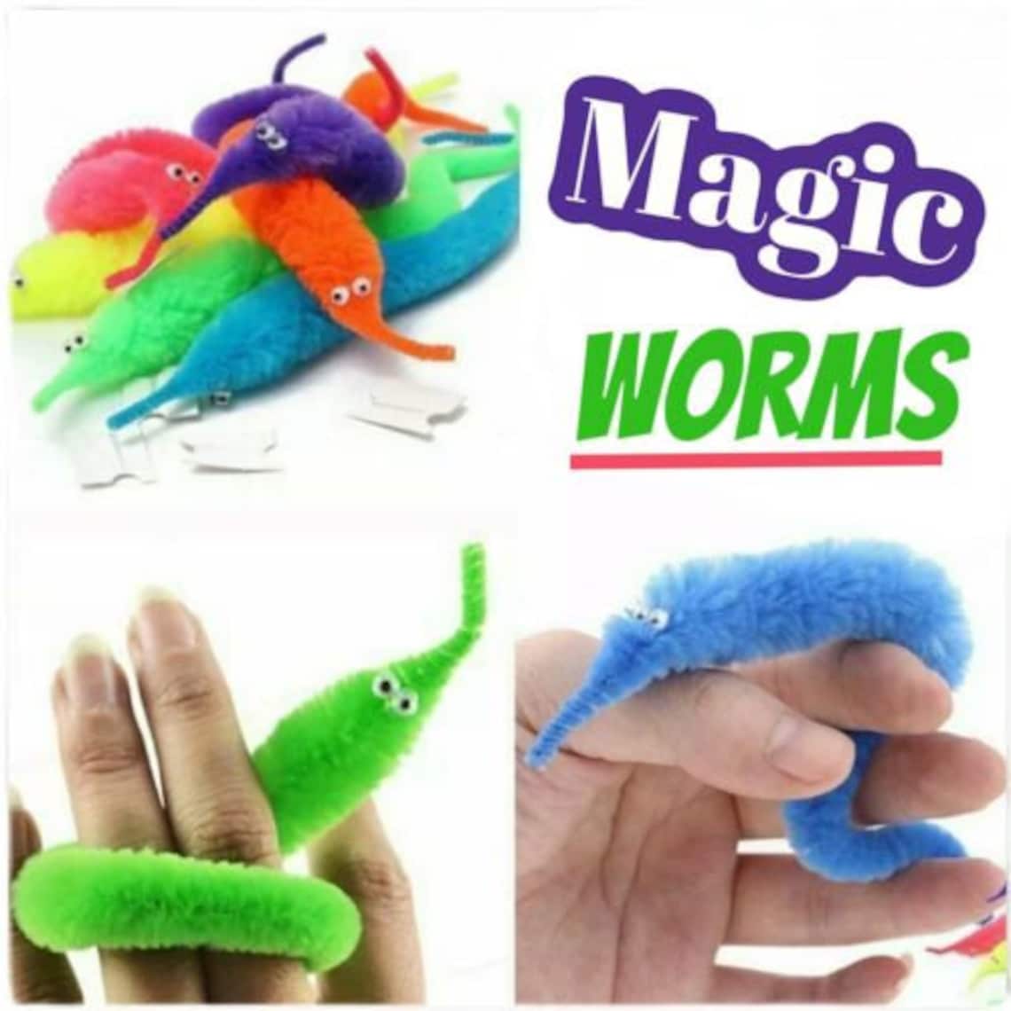 12STk Magic Worm On a String Trick Toys Wiggly Fuzzy Twisty | Etsy