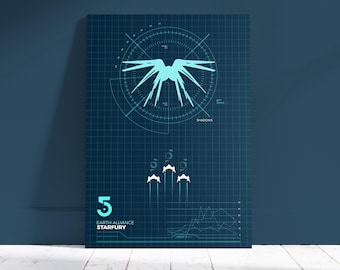 Babylon 5 Starfury Poster: Earth Alliance Sci-Fi Art Print
