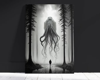 Lovecraftian Cthulhu-print: gotische donkere fantasie muurkunst
