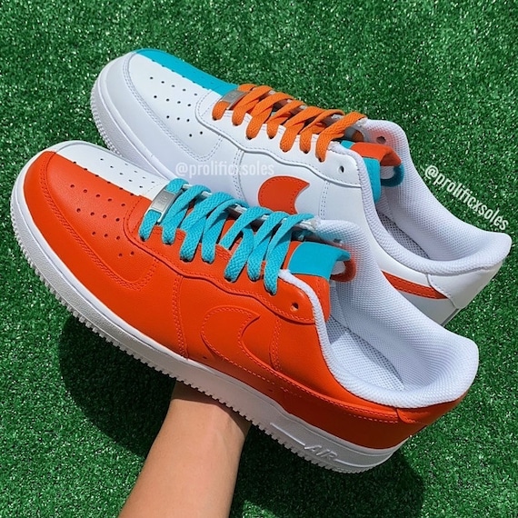 Orange/turquoise Split Custom Air Force