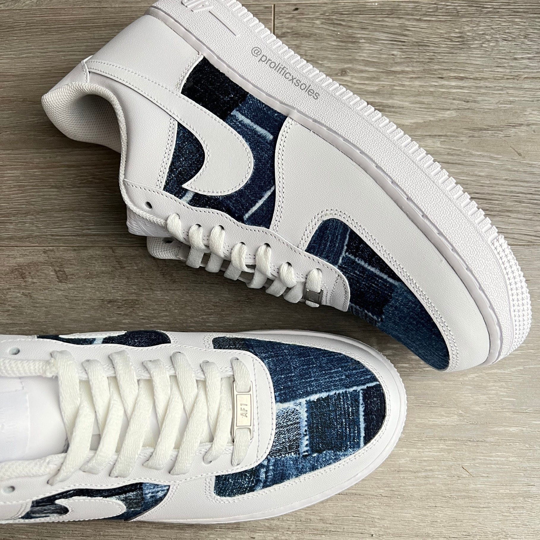 custom denim air force 1