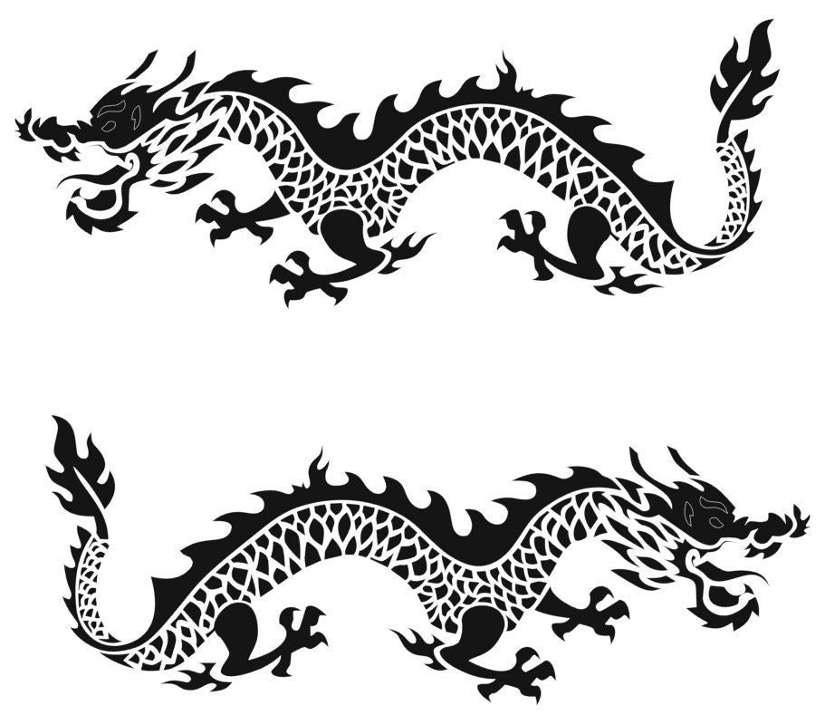 Dragon Stencil Tattoo Line Art  Red Dragon Fire Breath 7 Ceramic Travel  Mug  580x750 PNG Download  PNGkit