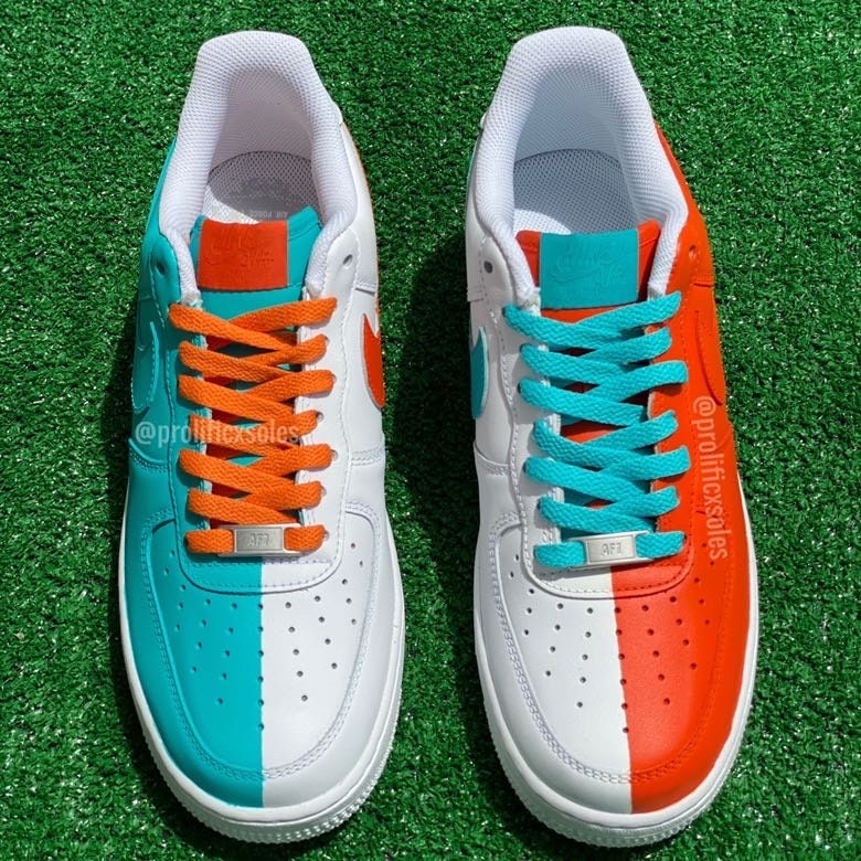 Green and Orange AF1 Custom – Art2Soles