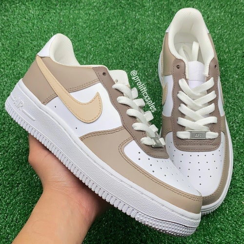 custom nike air force 1 brown beige
