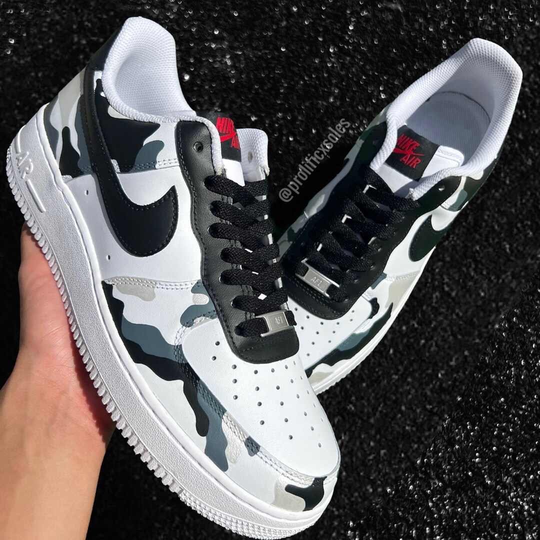 custom air force 1 black and white