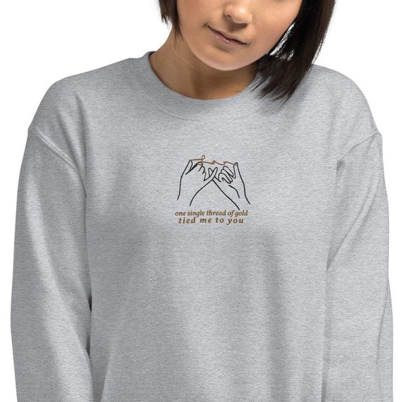 Embroidered Invisible String Folklore Sweatshirt Taylor Swift Sweatshirt,  Taylor Swift Shirt, Taylor Swift Merch, Folklore Merch 