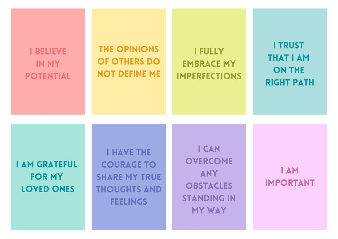 Positive Affirmations for Teens Positive Affirmation Cards | Etsy