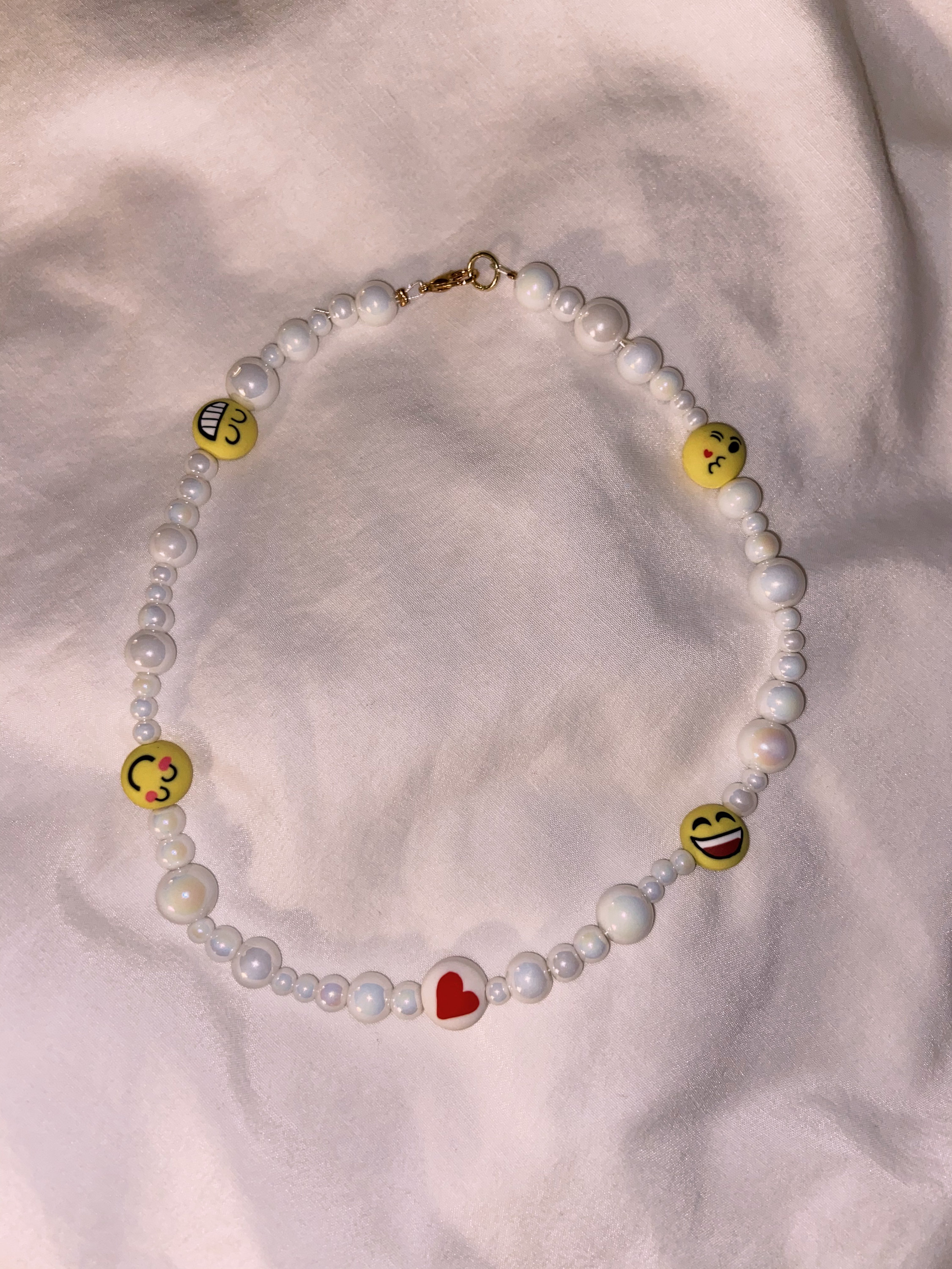 beaded smiley necklace