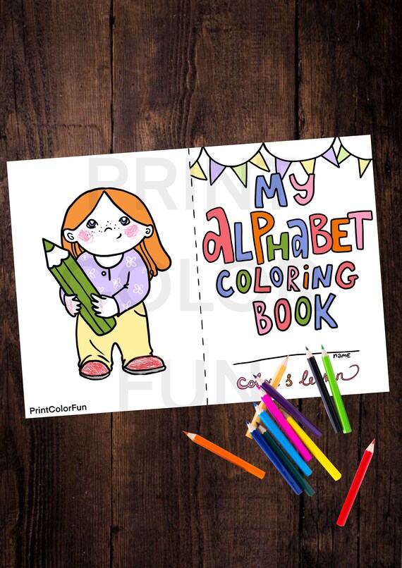 Alphabet Coloring Pages for Kids Coloring for Kids With All - Etsy
