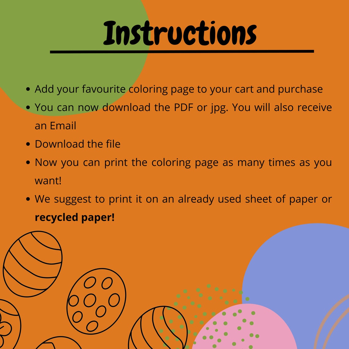 Easter Eggs Coloring Page Easter Egg Coloring Page for Eggs Instant
