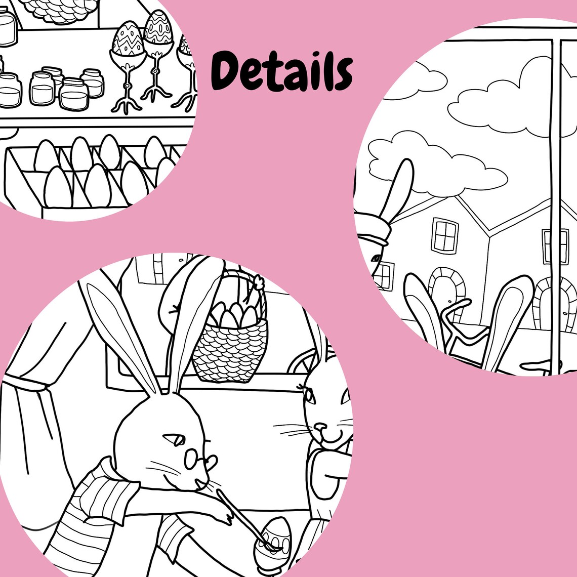 Easter Bunny Coloring Page Easter Egg Coloring Page Cute Bunny Easter ...