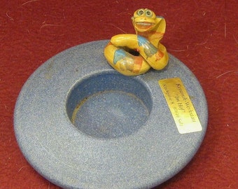 Vintage Tealight Holder Snake All Handmade Blue