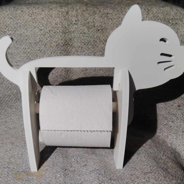 Cat toilet roll holder White toilet roll holder