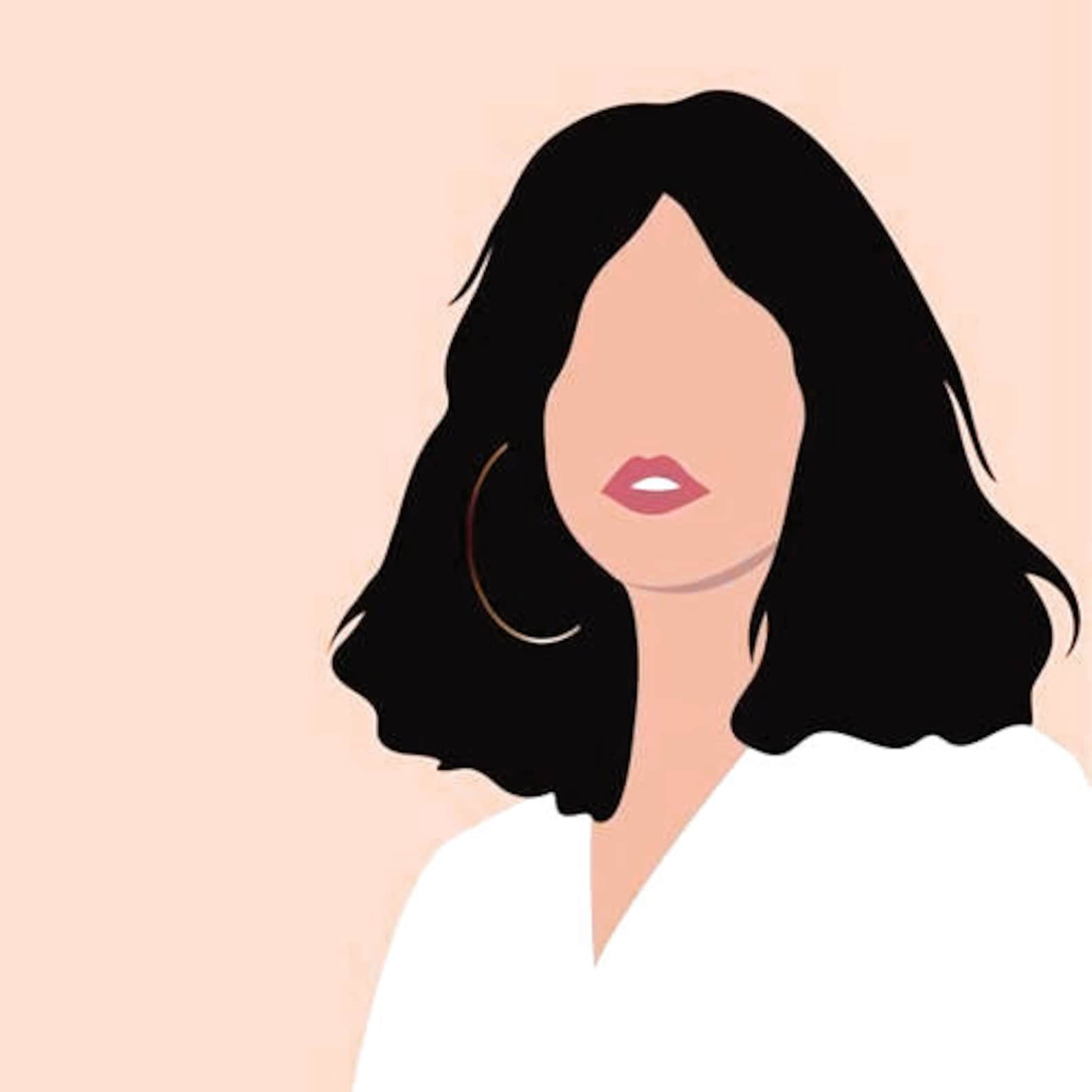 Custom Hand Drawn Digital Portrait WITHOUT FACES Faceless Etsy