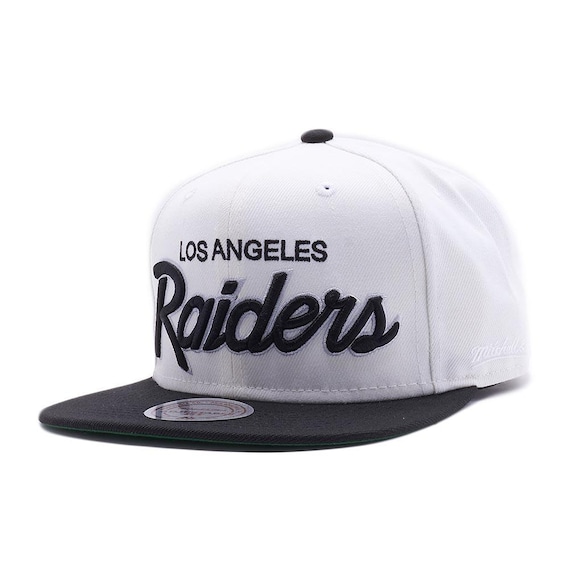 Los Angeles Raiders Vintage Script NFL Snapback Cap - Mitchell