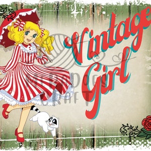 Candy Candy Vintage Girl Sublimation Digital Design