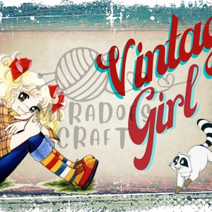 Candy Candy Vintage Girl Digital Sublimation Design