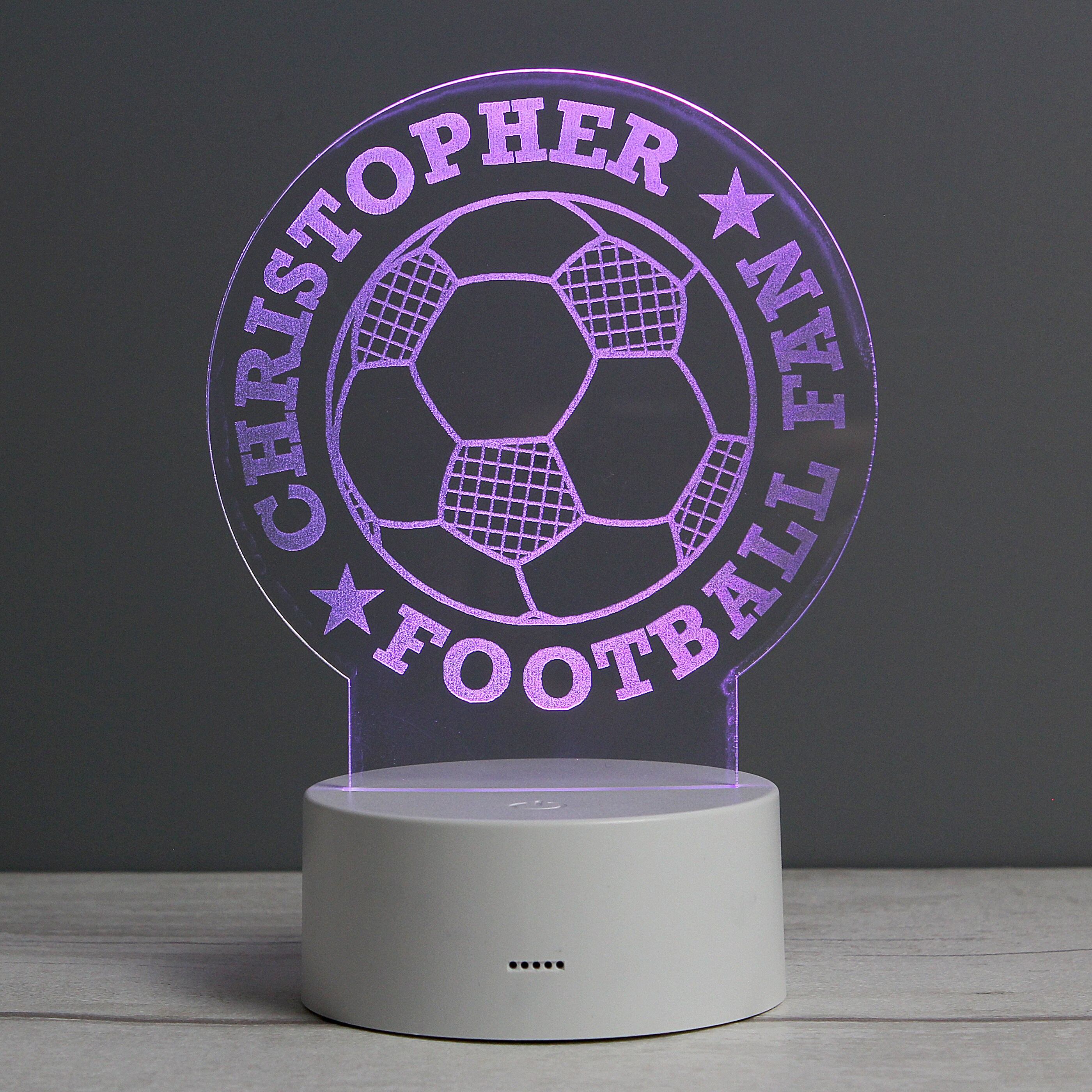 Personalised LED Colour Football Night Light 7 Colours Change Etsy