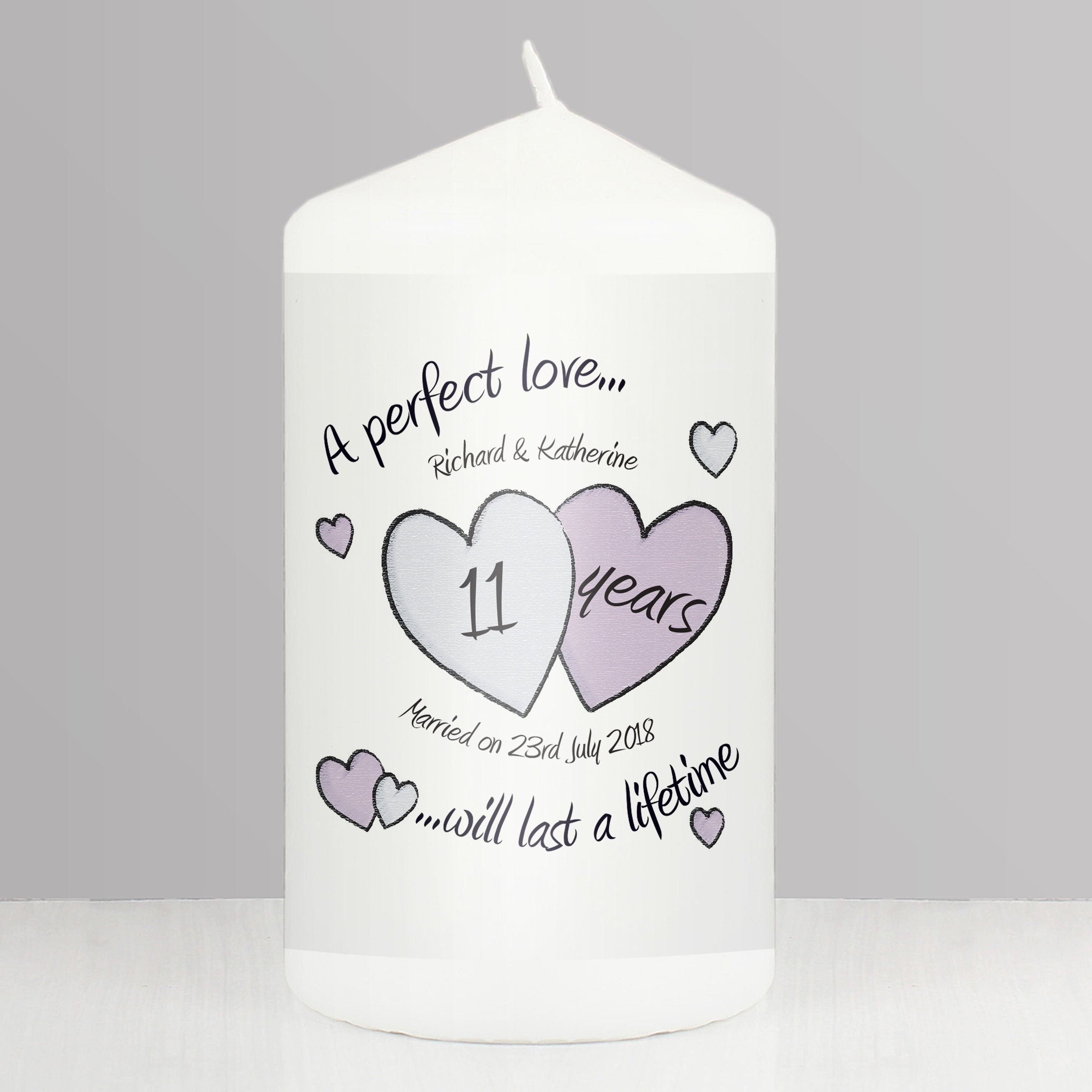 Wedding Anniversary gift personalised Pillar Candle Wedding Anniversary gift personalised Pillar Candle