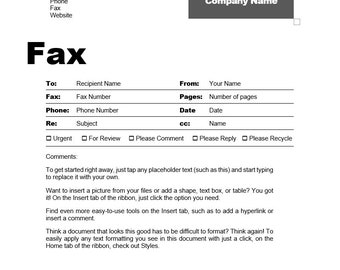 FAX Cover Sheet