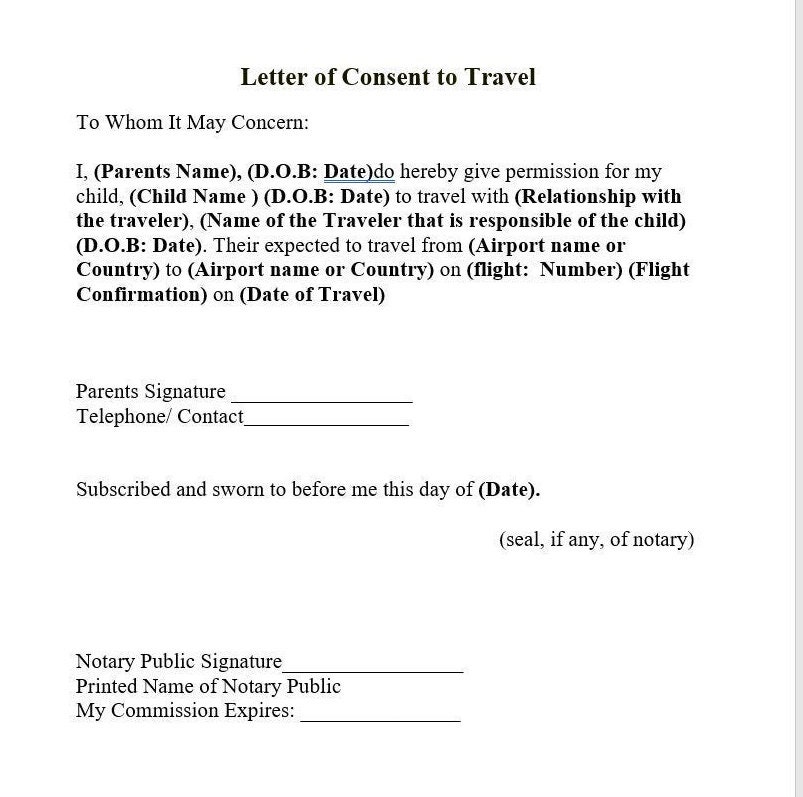 permission to travel canada