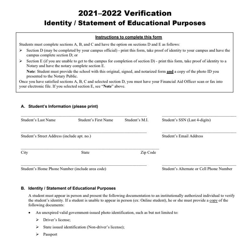 Verification ID Education Purposes 2022 Etsy