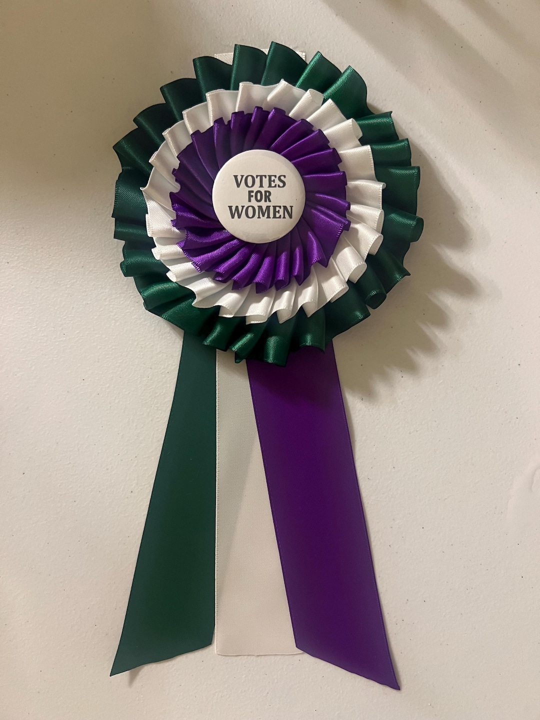 Vote Ribbon With Ruffle Suffragette Ribbon Rosette Pin: Votes for Women - Etsy