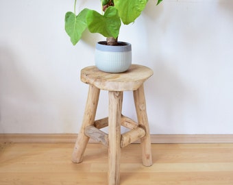 Wooden stools vases and plant stools large solid wood flower stand side table boho
