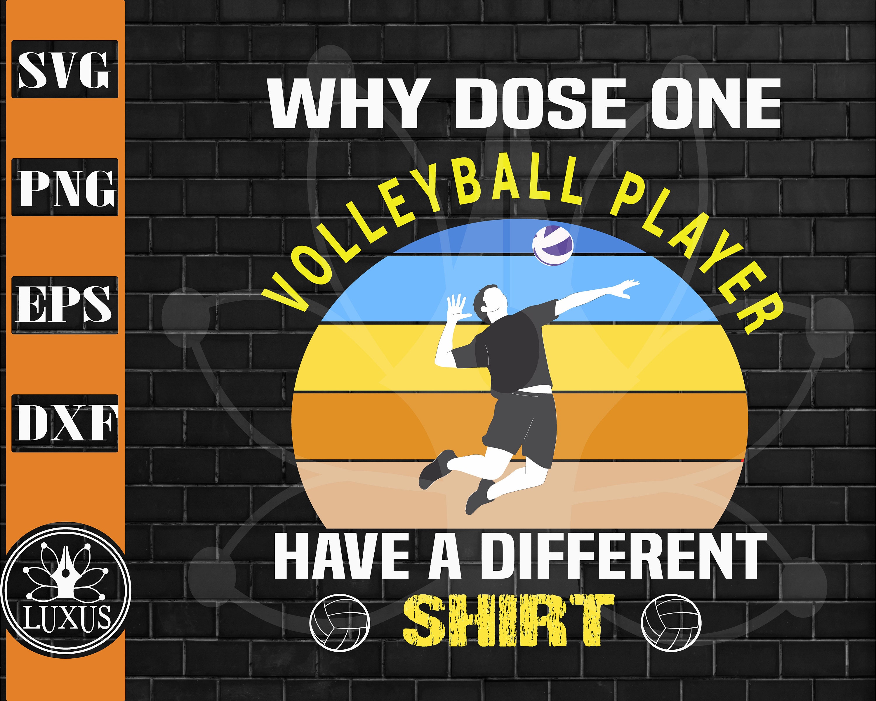 Why does one volleyball player have a different svg png dxf Etsy