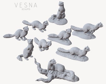 Weasel/Ferret Animal Companion Set - Miniatures, Basing or Diorama