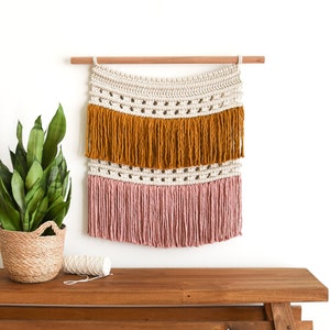 Makramémönster - Skriftlig PDF och knutguide - gör-det-själv-makraméväggbonad - digital nedladdning instruktionshandledning - BELLA